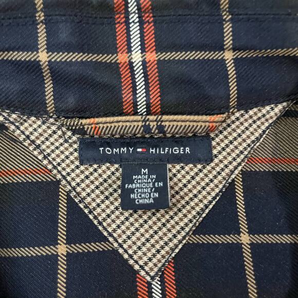 Tommy Hilfiger Plaid Jacket Size M Blazer Peacoat Double Breasted Lightweight - Picture 3 of 14